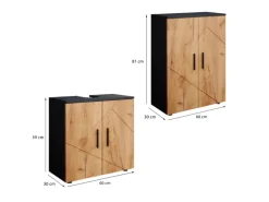 Online Vicco Badezimmermöbel-Set Irma Goldkraft Eiche/Anthrazit 2 Teile mit Midischrank Anthrazit-Eiche