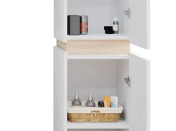 Clearance Vicco Badschrank Gloria /Sonoma 33 x 198 cm mit 2 Türen Weiß