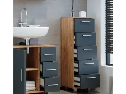Hot Vicco Badschrank Ilias /Anthrazit 30 x 95 cm Eiche