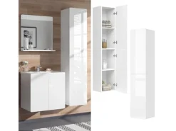 Online Vicco Badschrank Izan Hochglanz 37 x 172 cm Weiß