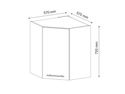 New Vicco Eckhängeschrank Fame-Line Küchen-Eckschrank Landhaus/ 57 cm Weiß