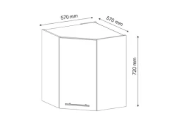 Clearance Vicco Eckhängeschrank Fame-Line Küchen-Eckschrank -Gold/Goldkraft Eiche 57 cm Anthrazit