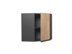 Vicco Eckhängeschrank R-Line Küchen-Eckschrank Goldkraft /Anthrazit 57 cm J-Shape