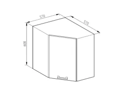 Vicco Eckhängeschrank R-Line Küchen-Eckschrank Landhaus/ 57 cm