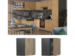 Vicco Eckhängeschrank R-Line Küchen-Eckschrank Artisan-Eiche/Anthrazit 57 cm