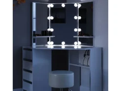 Vicco Eckschminktisch Arielle 110 cm mit Hocker