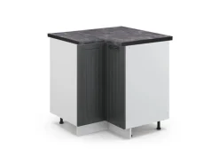 Vicco Eckunterschrank Fame-Line Anthrazit Landhaus/Weiß 81 cm AP Anthrazit