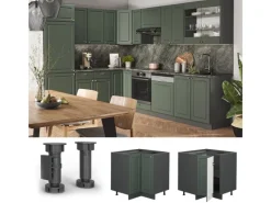 Online Vicco Eckunterschrank Fame-Line Grün-Gold Landhaus/Anthrazit 81 cm ohne Arbeitsplatte Dunkelgrün