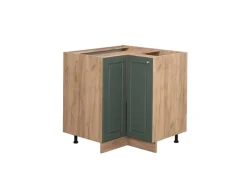 Vicco Eckunterschrank Fame-Line Grün-Gold Landhaus/Goldkraft Eiche 81 cm ohne Arbeitsplatte