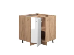 New Vicco Eckunterschrank Fame-Line Hochglanz/Goldkraft Eiche 81 cm AP Eiche Weiß