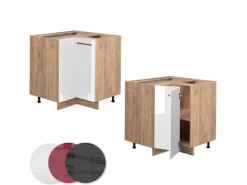 New Vicco Eckunterschrank Fame-Line Hochglanz/Goldkraft Eiche 81 cm AP Eiche Weiß