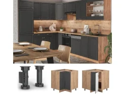 Vicco Eckunterschrank Fame-Line -Gold/Goldkraft Eiche 81 cm ohne Arbeitsplatte