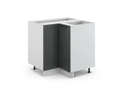 New Vicco Eckunterschrank Fame-Line Anthrazit/Weiß 81 cm ohne Arbeitsplatte Anthrazitgrau