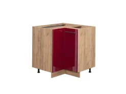 Vicco Eckunterschrank Fame-Line Bordeaux Hochglanz/Goldkraft Eiche 81 cm ohne Arbeitsplatte