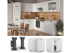 Clearance Vicco Eckunterschrank Fame-Line Landhaus/ 81 cm ohne Arbeitsplatte Weiß