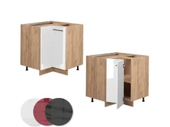 Vicco Eckunterschrank Fame-Line Hochglanz/Goldkraft Eiche 81 cm ohne Arbeitsplatte