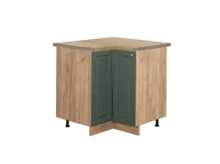 Online Vicco Eckunterschrank Fame-Line Grün-Gold Landhaus/Goldkraft Eiche 81 cm AP Eiche Dunkelgrün