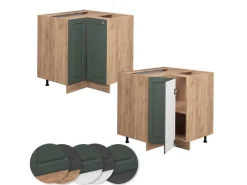 Online Vicco Eckunterschrank Fame-Line Grün-Gold Landhaus/Goldkraft Eiche 81 cm AP Eiche Dunkelgrün