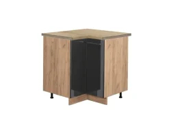 Outlet Vicco Eckunterschrank Fame-Line Hochglanz/Goldkraft Eiche 81 cm AP Eiche Anthrazit