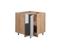 Outlet Vicco Eckunterschrank Fame-Line Hochglanz/Goldkraft Eiche 81 cm AP Eiche Anthrazit