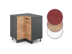 Discount Vicco Eckunterschrank R-Line Goldkraft /Anthrazit 76 cm ohne Arbeitsplatte Eiche