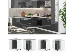 Vicco Eckunterschrank R-Line Hochglanz/Weiß 76 cm ohne Arbeitsplatte