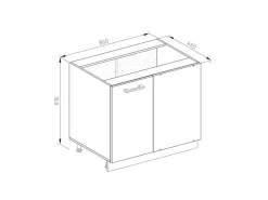 Discount Vicco Eckunterschrank R-Line Küchen Eckschrank Sonoma/Weiß 86 cm ohne Arbeitsplatte Sonoma Eiche