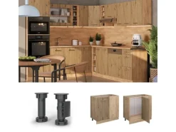 Vicco Eckunterschrank R-Line Artisan-Eiche/Goldkraft Eiche 86 cm AP Eiche