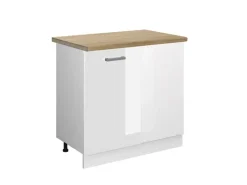 Vicco Eckunterschrank R-Line Küchen Eckschrank Hochglanz/ 86 cm AP Eiche