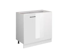 Discount Vicco Eckunterschrank R-Line Hochglanz/ 86 cm ohne Arbeitsplatte Weiß