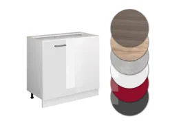 Discount Vicco Eckunterschrank R-Line Hochglanz/ 86 cm ohne Arbeitsplatte Weiß