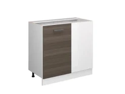 Online Vicco Eckunterschrank R-Line Küchen Eckschrank Grau/Weiß 86 cm ohne Arbeitsplatte Edelgrau