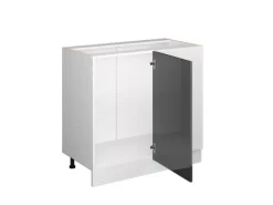 Discount Vicco Eckunterschrank R-Line Hochglanz/Weiß 86 cm ohne Arbeitsplatte Anthrazit