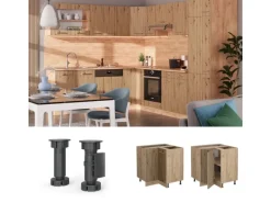 Best Vicco Eckunterschrank R-Line Artisan-Eiche/Goldkraft Eiche 76 cm ohne Arbeitsplatte Artisan Eiche