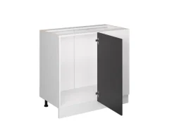 Vicco Eckunterschrank R-Line Anthrazit Landhaus/Weiß 86 cm ohne Arbeitsplatte
