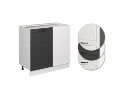 Vicco Eckunterschrank R-Line Anthrazit Landhaus/Weiß 86 cm ohne Arbeitsplatte