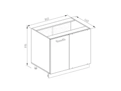 Vicco Eckunterschrank R-Line Küchen Eckschrank /Weiß 86 cm ohne Arbeitsplatte