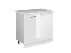 Online Vicco Eckunterschrank R-Line Küchen Eckschrank Hochglanz/ 86 cm AP Marmor Weiß
