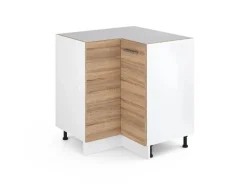 Discount Vicco Eckunterschrank R-Line Küchen Eckschrank Sonoma/Weiß 76 cm ohne Arbeitsplatte Sonoma Eiche