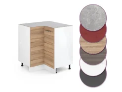 Discount Vicco Eckunterschrank R-Line Küchen Eckschrank Sonoma/Weiß 76 cm ohne Arbeitsplatte Sonoma Eiche