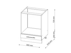 Vicco Herdumbauschrank Fame-Line Grün-Gold Landhaus/Anthrazit 60 cm ohne Arbeitsplatte