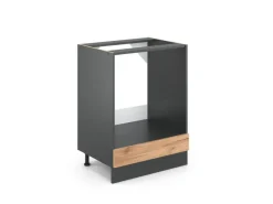 New Vicco Herdumbauschrank R-Line Goldkraft /Anthrazit 60 cm ohne Arbeitsplatte Eiche