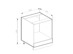 New Vicco Herdumbauschrank R-Line Goldkraft /Anthrazit 60 cm ohne Arbeitsplatte Eiche