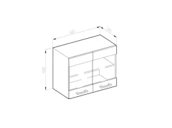 Discount Vicco Küchenglasschrank R-Line Glashängeschrank Goldkraft /Anthrazit 60 cm Eiche