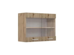 Clearance Vicco Küchenglasschrank R-Line Glashängeschrank Artisan-Eiche/Goldkraft Eiche 80 cm Artisan Eiche