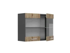 Online Vicco Küchenglasschrank R-Line Glashängeschrank Artisan-Eiche/Anthrazit 80 cm Artisan Eiche