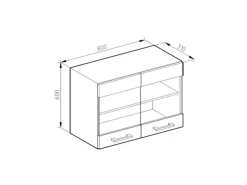 Vicco Küchenglasschrank R-Line Glashängeschrank /Weiß 80 cm Beton