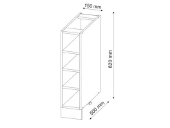 Discount Vicco Küchenregal Fame-Line Offener Küchenschrank / 15 cm ohne Arbeitsplatte Weiß
