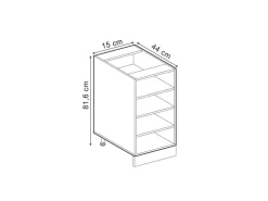 Vicco Küchenregal R-Line Offener Küchenschrank 15 cm ohne Arbeitsplatte