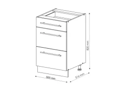 Clearance Vicco Küchenunterschrank Fame-Line Hochglanz/ 50 cm ohne Arbeitsplatte Weiß